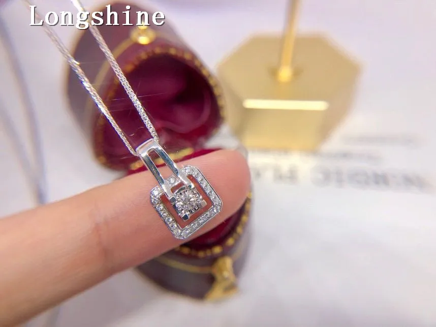 Longshine Jewelry Trendy Style 18k Gold Bag Shape Delicate Design Diamond Necklace