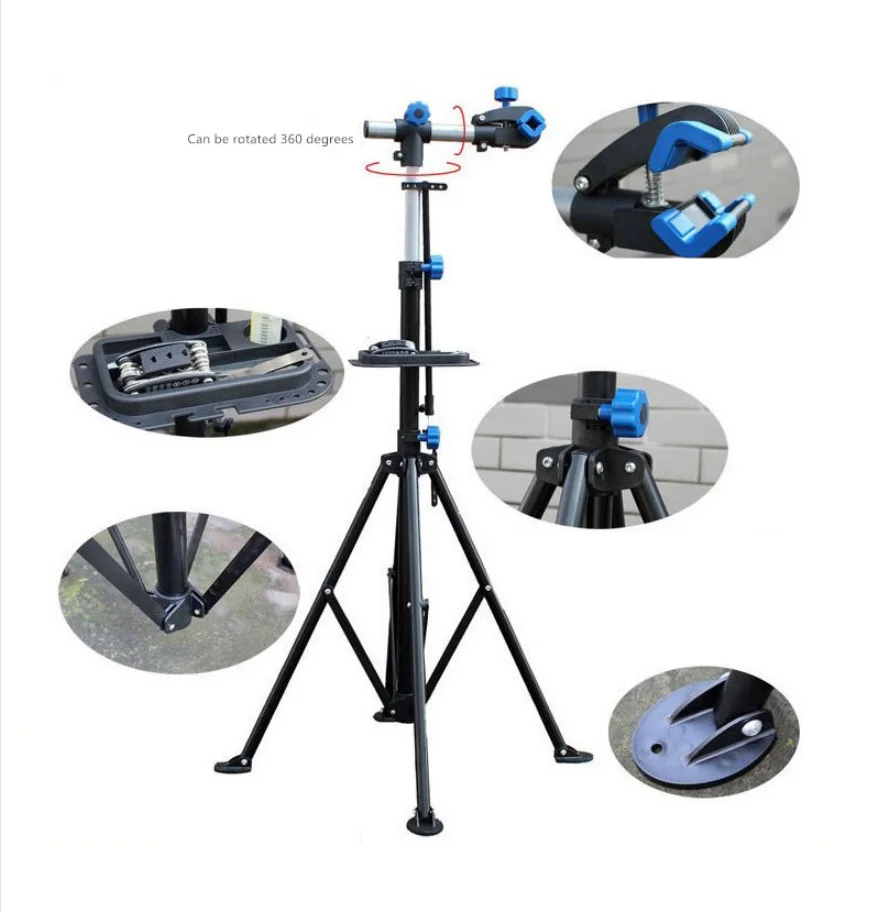 Mechanic Store Bicycle Repair Workshop Stand Maintenance Tool Rack with Tool Tray Extensible Bike Repair Stand Maintenance