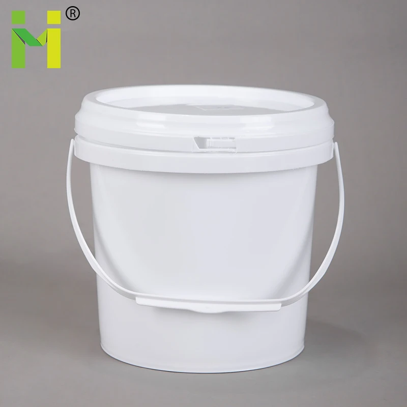 3 liter food grade plastic bucket 3L plastic pails with  lid  and  handle white