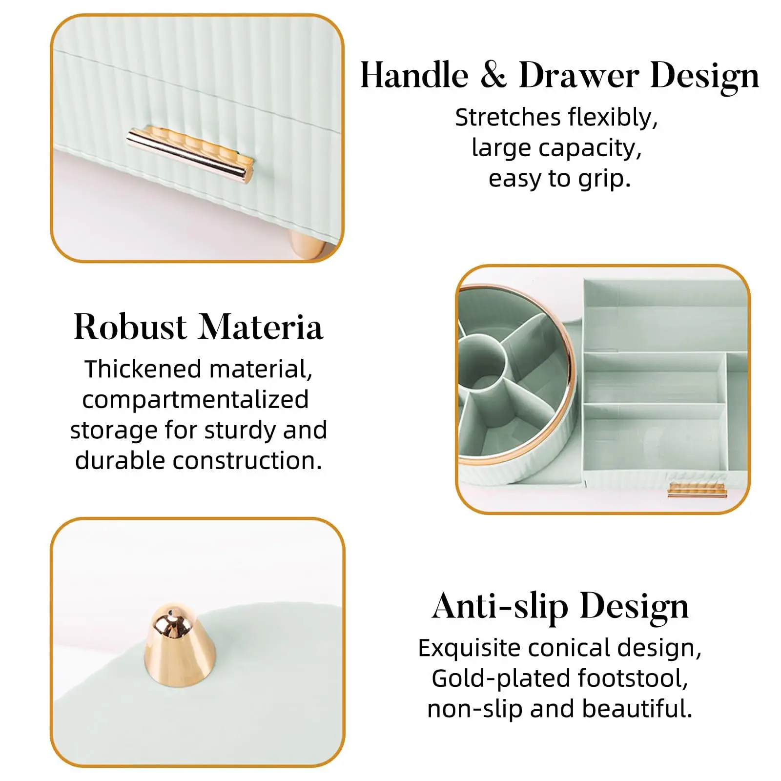 360° Rotating Makeup Organizer with Drawers Large Spinning Capacity Cosmetic Display Cases Bathroom Vanity Desktop Organizer