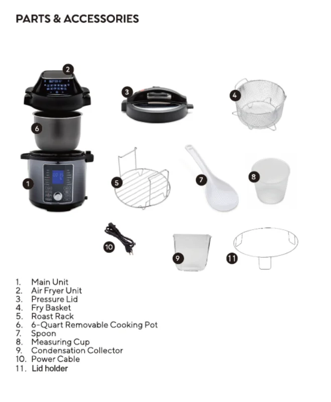 06C Electric Pressure Cooker Kitchen Auto multi Factory Price Power Pressure Pot Air Fryer