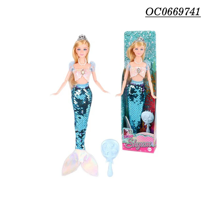 Fashion doll 11.5 in custom 3d doll plastic mermaid toy for girl cartoon