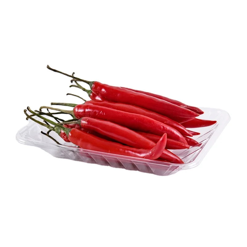 Recyclable PET Plastic Tray Disposable Biodegradable Blister Fruit Tray for Food Packaging