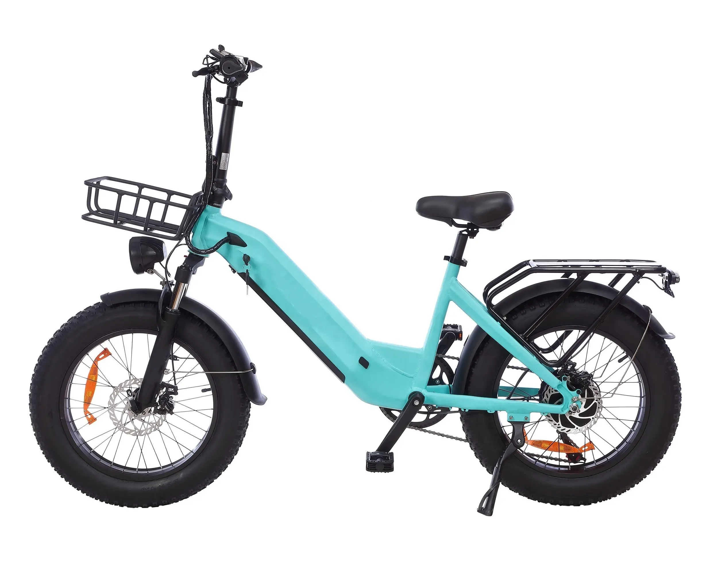 20 Inch Fat Tire Hidden Battery Electric City Bike 48V 500W Step Thru Ebike  For Children