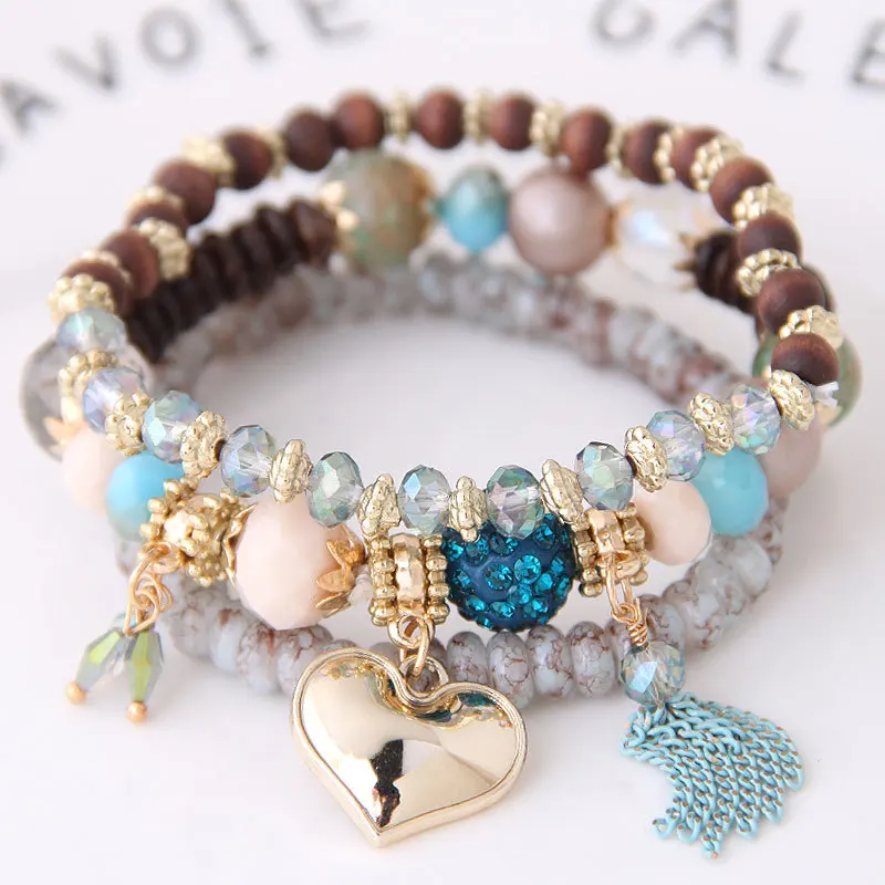  New romantic bead jewelry custom design stone bracelets women bracelete gold plated