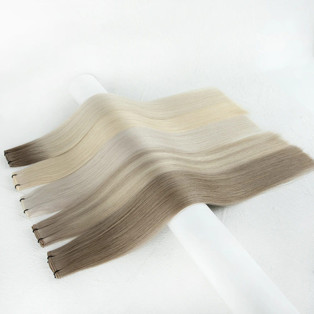 Leshine New Design handtied wefts Invisible Genius Weft Human Hair Extensions Vendors  Seamless Genius Weft