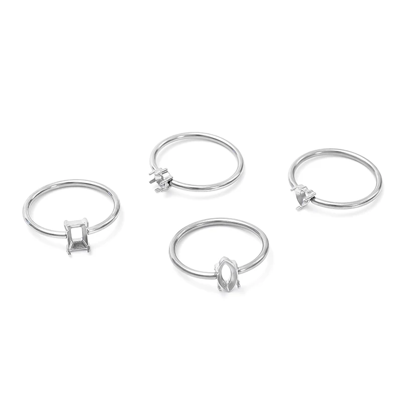 Cheap wholesale stainless steel gemstone/White stone /316 Ring base for men and women/Unisex diy