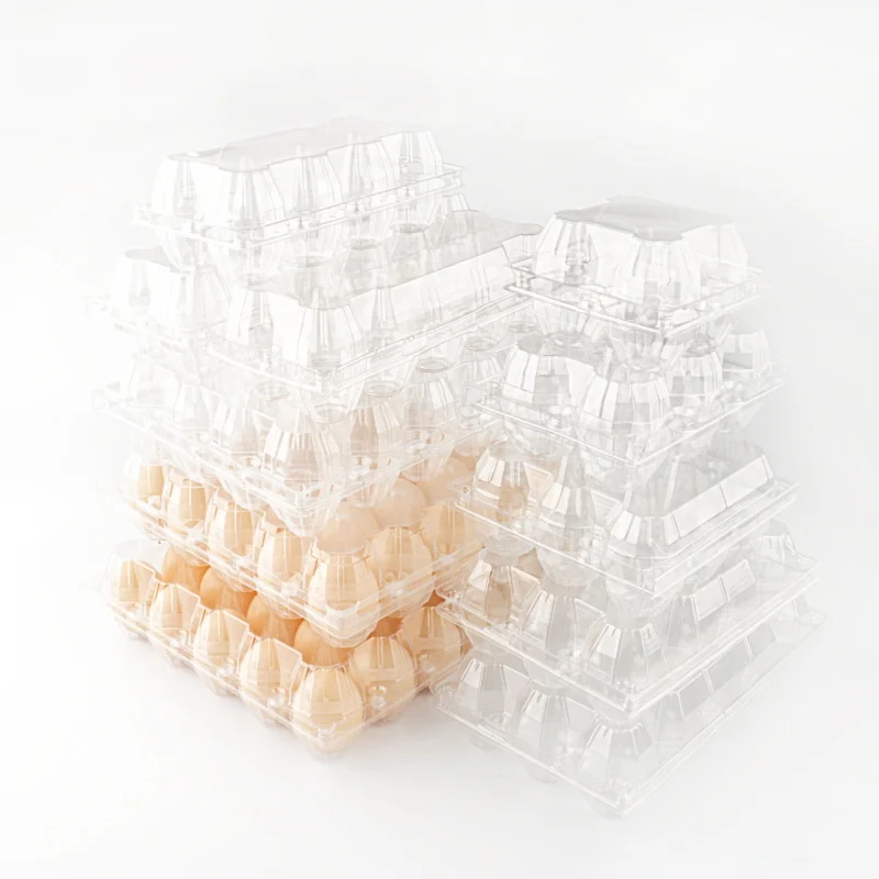 transparent plastic egg packaging box egg transparent container trays egg carton tray