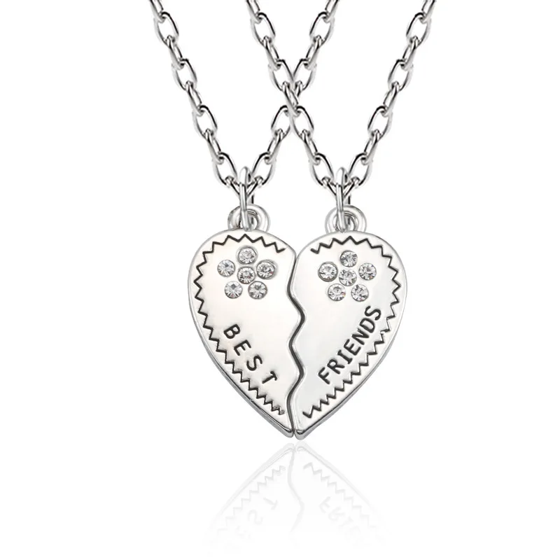 Succsion Stainless Steel Heart Pendant Bff Friendship Necklace Best Friend Necklaces For 2 3 4 5 6 Girls Boys