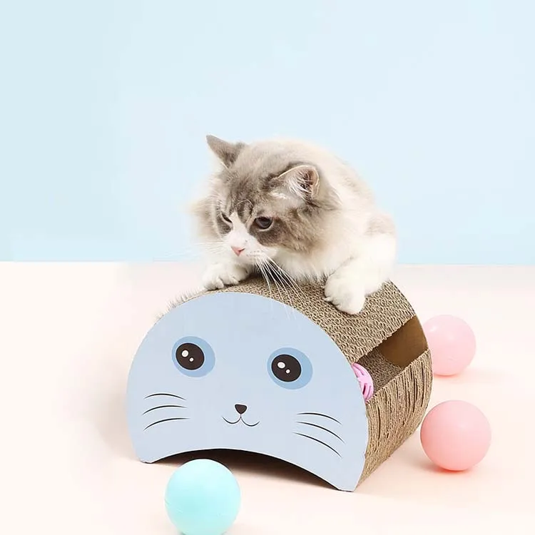 Best Selling Cat Pattern Cute Cat Toy Scartcher Board Eco-Friendly Durable Corrugated Cat Scratcher
