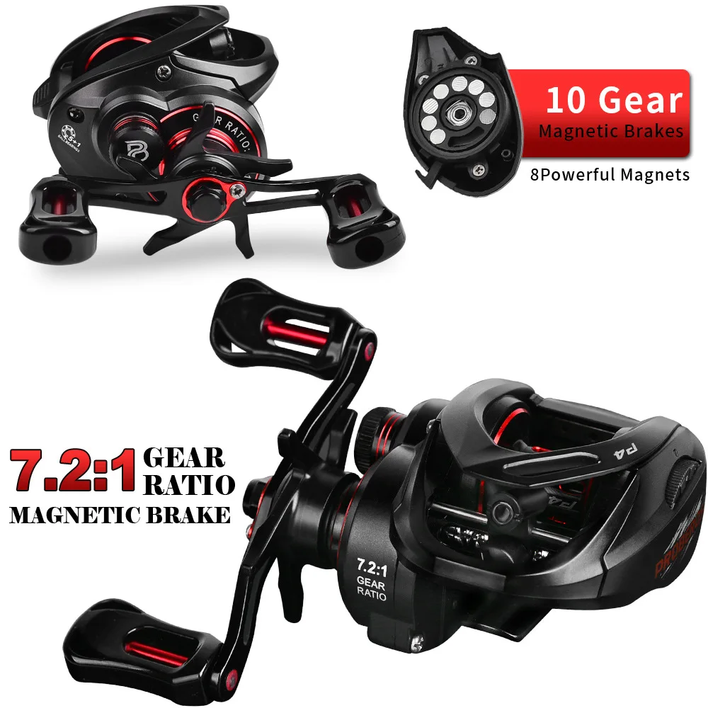 JETSHARK 7.2:1 5+1BB Drag Power 8kg Baitcasting Fishing Reel for Saltwater River Fishing saltwater Baitcasting fishing Reel