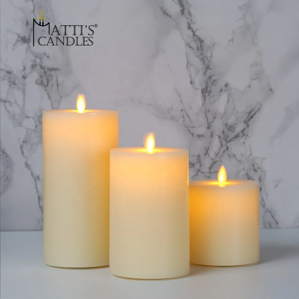 Оптовая и розничная продажа с завода, движущийся фитиль d10cm, набор из 3 светодиодных свечей