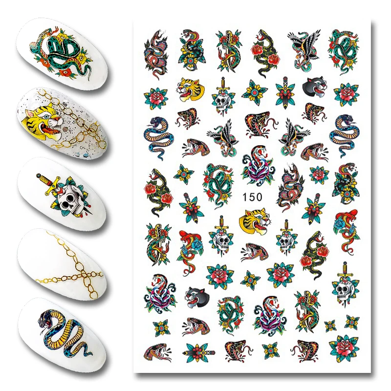 nail sticker art flower 2d EB series DIY Decoration 2021 Fashion customized design cartoon Self-adhesive Decals