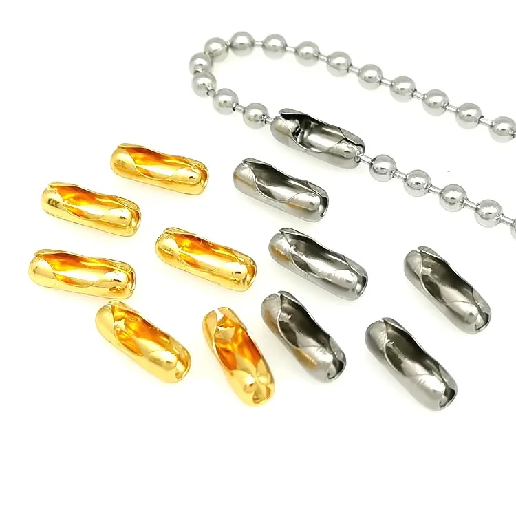 Stainless steel pork loin waist buckle 1.6-8.0mm beaded chain connectors ball chain clasp fittings for  DIY jewelry accessories