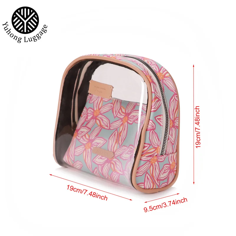 Yuhong  PVC Cosmetic Transparent Bag Waterproof Clear Travel Toiletry Bag Custom Cosmetic Make up Bag