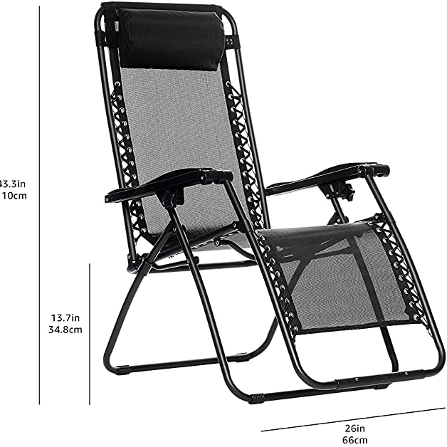 outdoor chair provides a stress-free weightless feel for optimal relaxation Powder-coated steel frame for strength