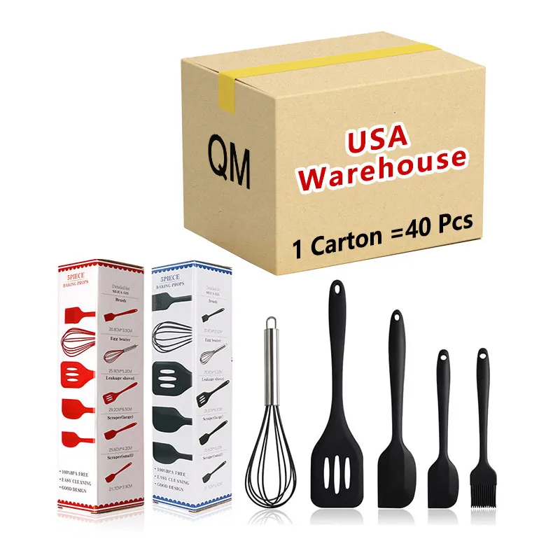 5 Pcs Non-stick Silicone Spatula Set Home And Kitchen Accessories Cooking Tools For Baking