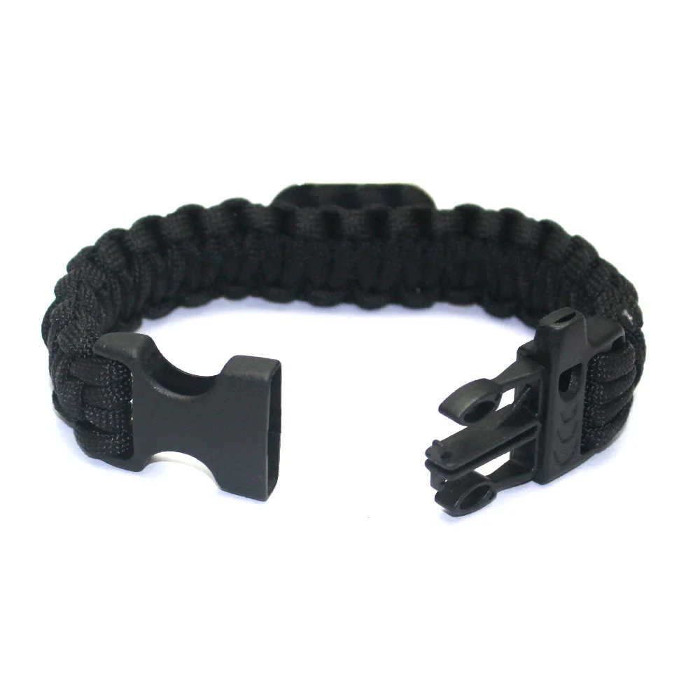 New Fashion OEM Paracord bracelet Customized outdoor emergency detachable whistle paracord 550 bracelet with Flag