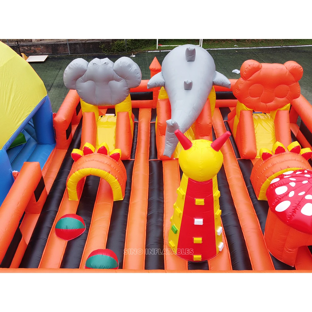 17x9m commercial grade giant inflatable playground with ball pit for outdoor kids theme fun park with supervisor tent