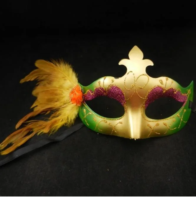 Halloween Christmas Luminous feather mask for masquerade party