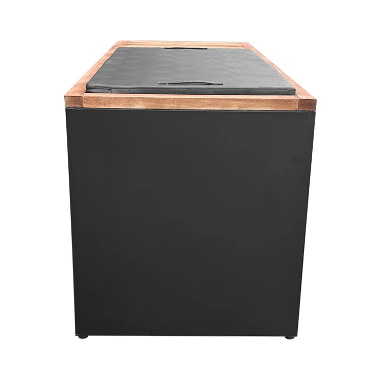 Ice Baths Wooden Small Mobile Ice Bath Tub With Filter Stainless Steel Metal Liner Cold Plunge