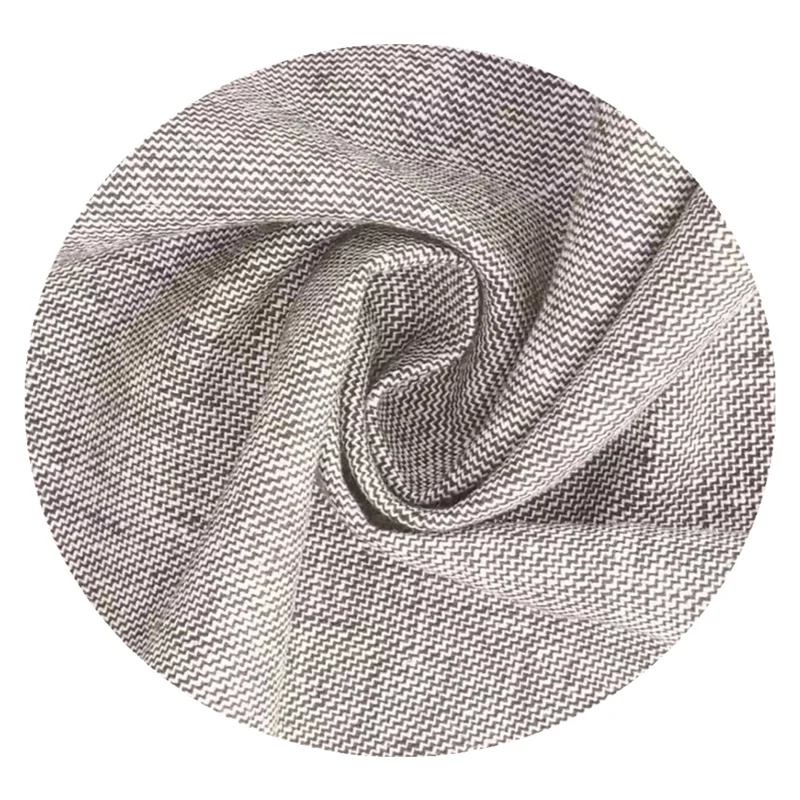 Free Sample 52%Linen   48%Cotton Twill Fabric Yarn Dyed Shirt Fabric Single Jersey Sports Fabric