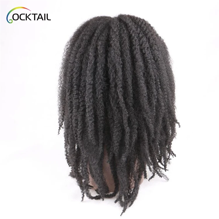 free sample synthetic marley braid hair wig, cheap price machine made afro wig for black women