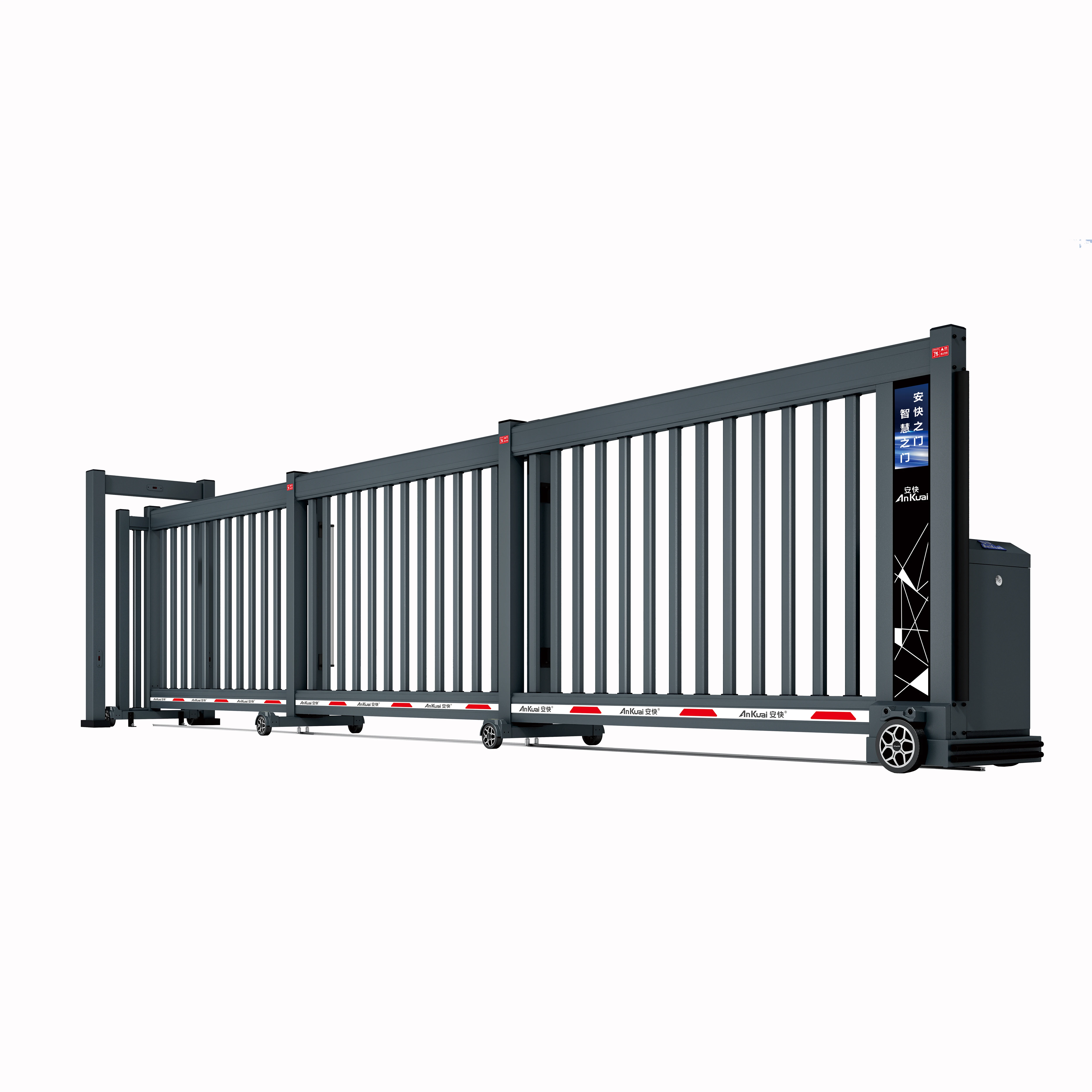 Ankuai AKT901BY Automatic Aluminum Alloy Industrial Outdoor Retractable Fold Swing Gate for Factory