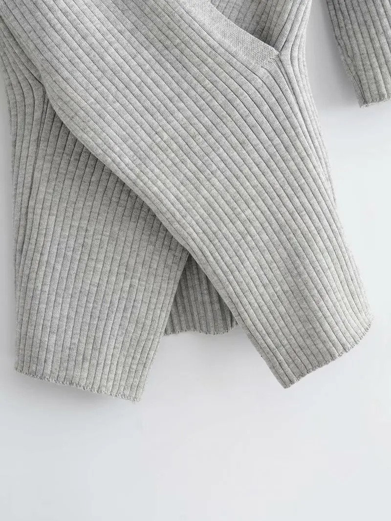 
Fashion v-neck women sweater jumper knitwear cross split loose female knitted pullovers for girls 