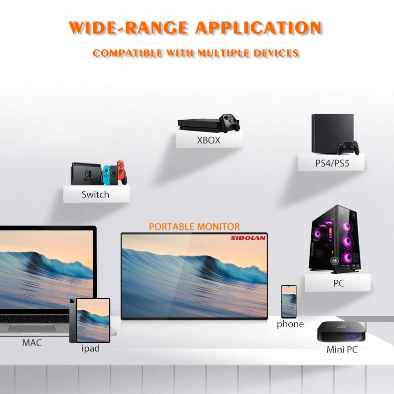 Portable Monitor touch screen monitors screen display gaming monitor studio speaker advertising dual screen laptop extender