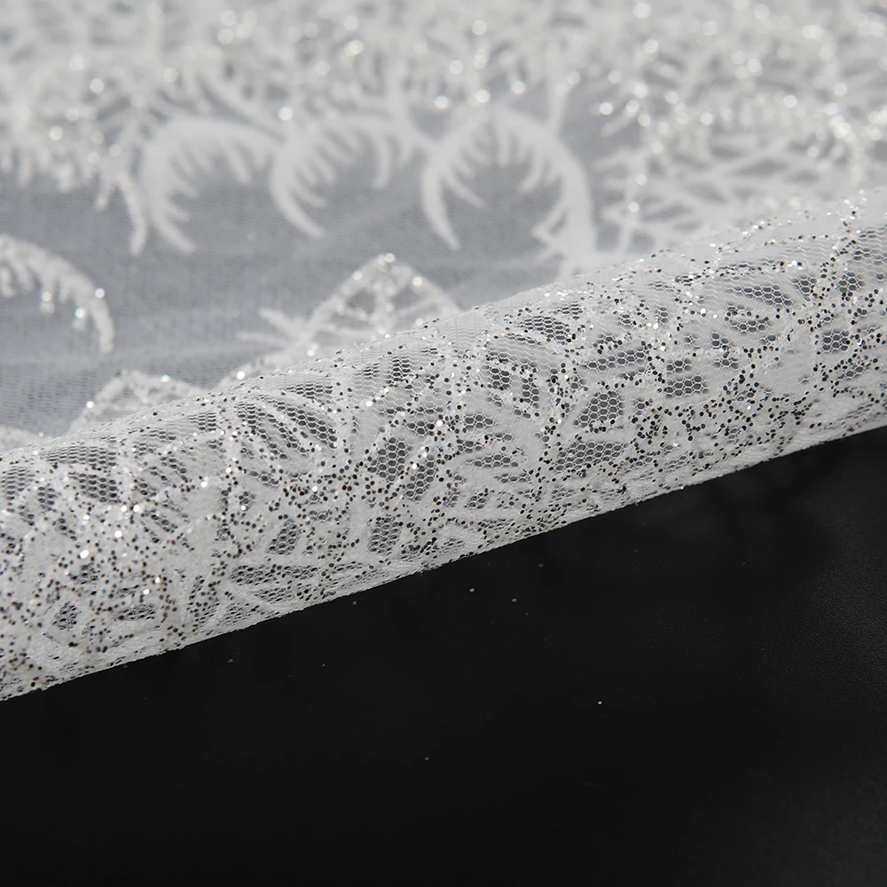 Fashion Mesh Net French Tulle Lace African Fabric For Wedding Evening Dress Tela De Encaje Dress Making With Sequins
