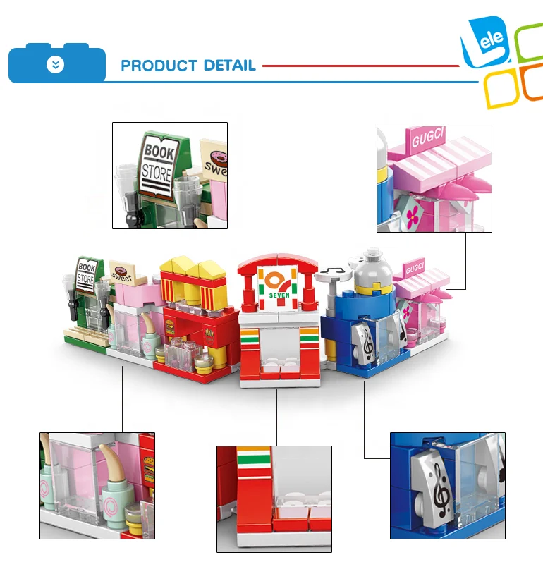 Lele Brother Cheap Gift Toy City Street View Mini Architecture Model Building Blocks