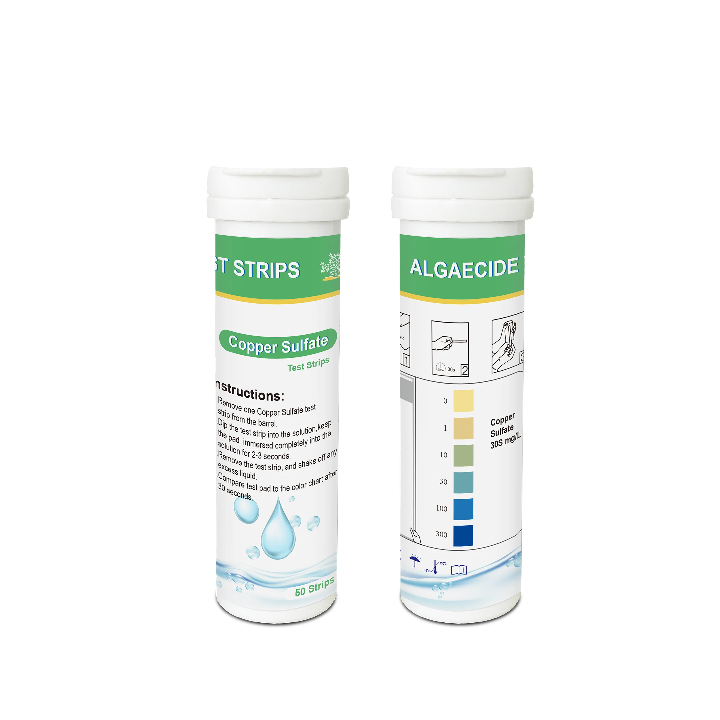 Factory Price Rapid Water test Strips for Testing Copper Sulfate with 50 Strips Per Barrel