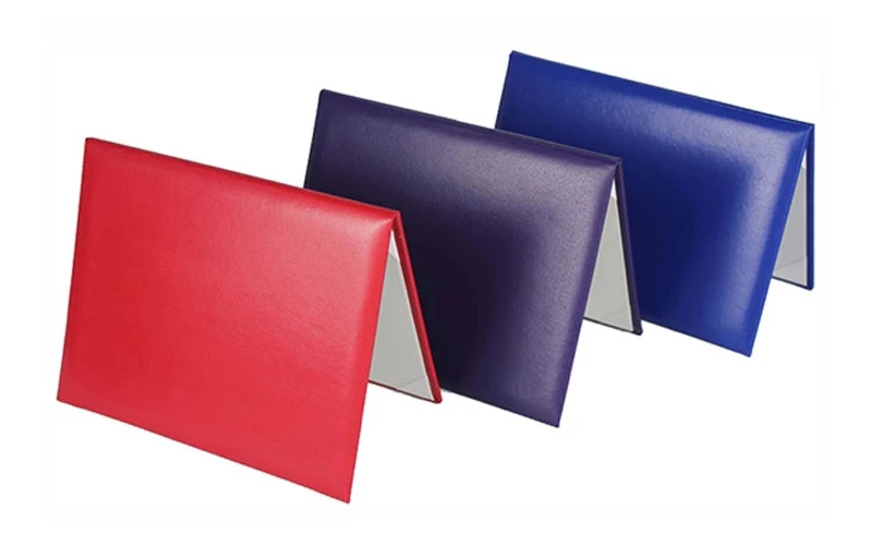 Promotional logo university degree custom PU leather graduation diploma cover A4 with metal corner