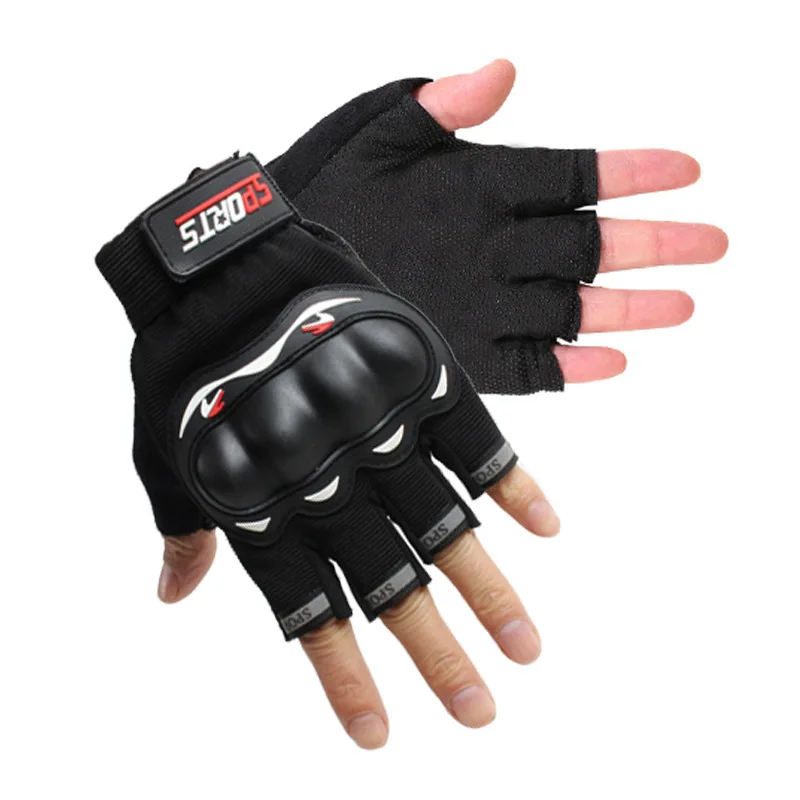 Factory Touchscreen Fingerless Knuckle Protection Anti Slip Sport Racing Motorcycle Gloves