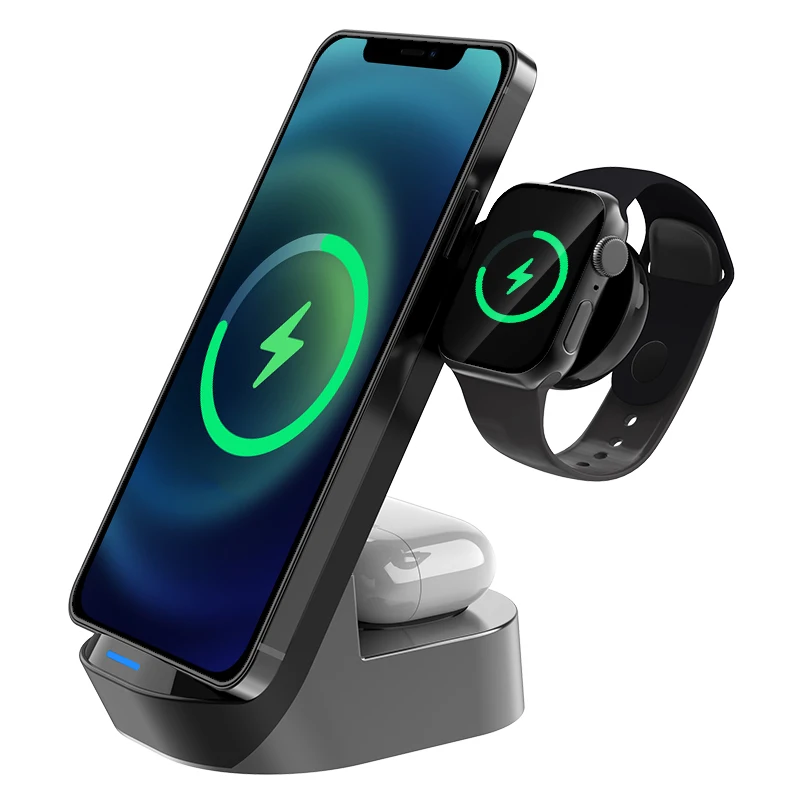 20W Multi Mobile Fast Usb 3 In 1 Dock Stand Station Qi Wireless Charger And Holder For Iphone 11 Pro Max I Phone Airpod Iwatch