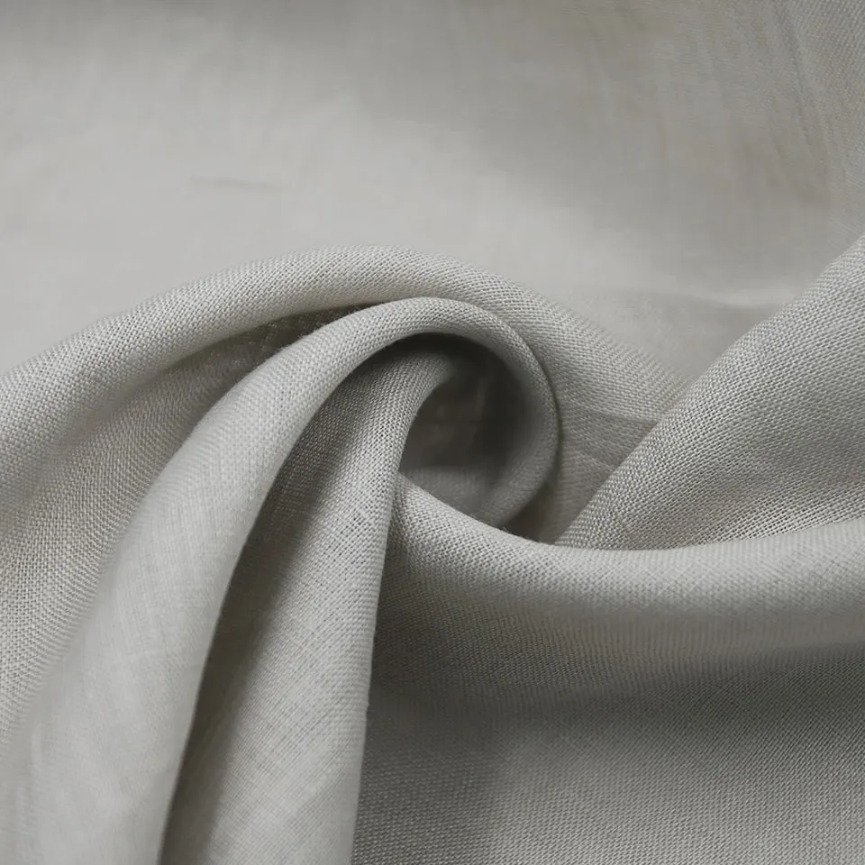 L-6017 2021 Мужская рубашка материал оптом чистый натуральный белый серый Одноцветный крашеный в итальянском стиле льняной ткани