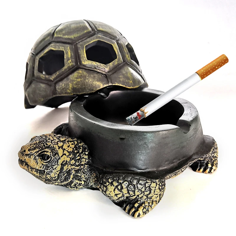 Wholesale Hot Selling Smoking Accessories Tortoise Cigarette With Cover Ashtray Bracket