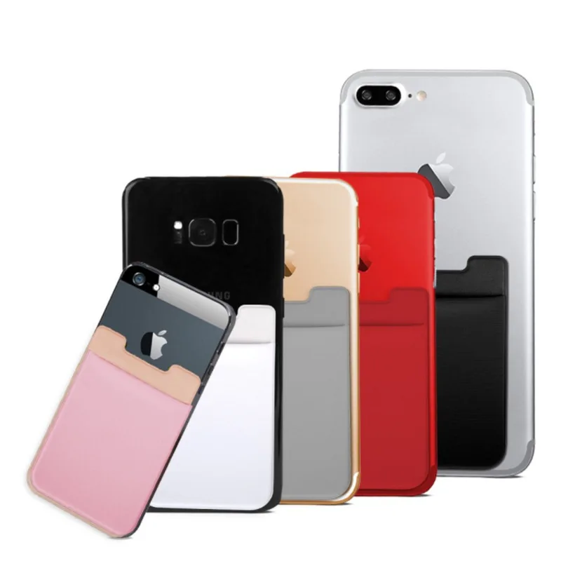 Available RFID Credit ID Phone Back Stickers Silicone Credit Card Holder Mobile Phone Covers