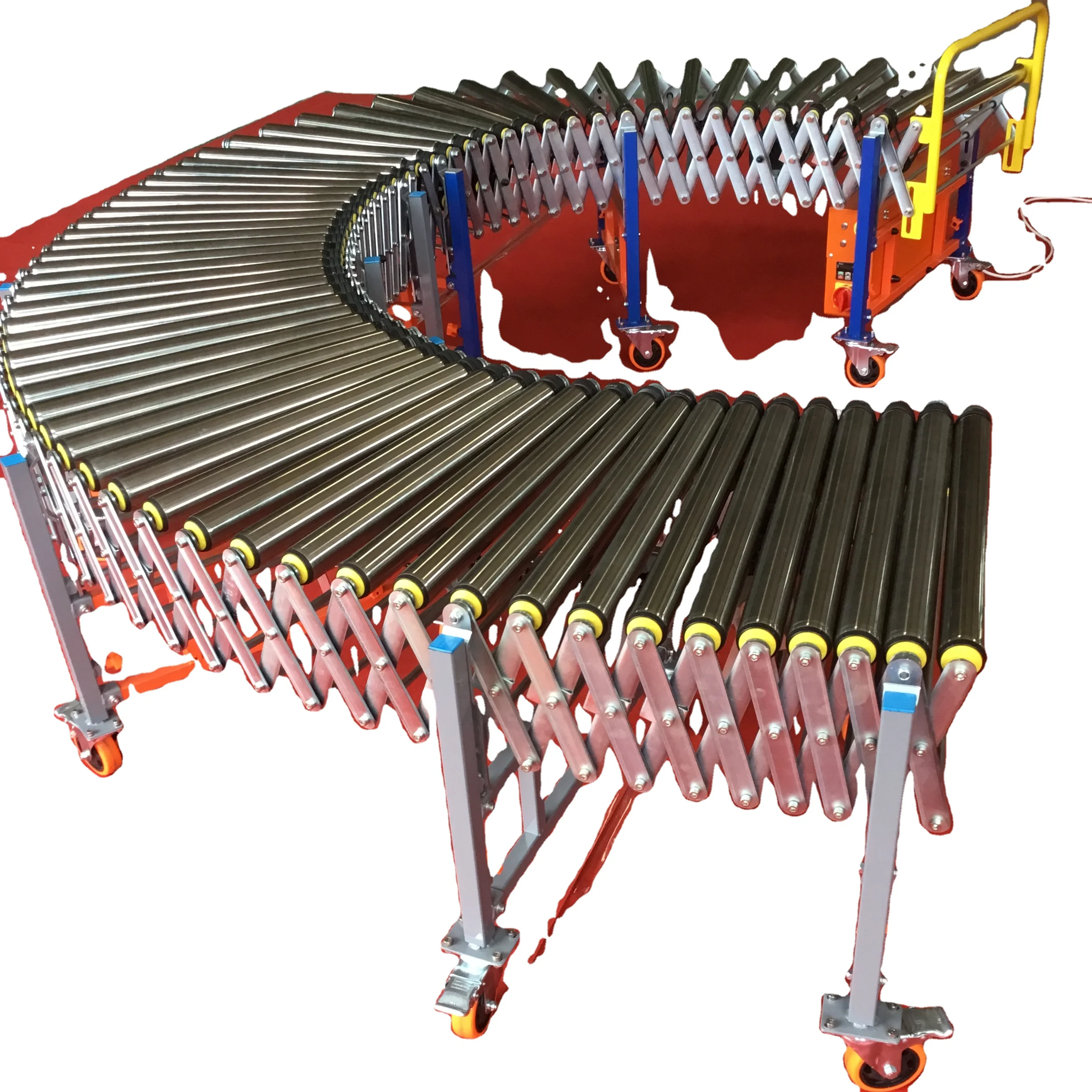roller conveyor system/flexible expendable roller conveyor
