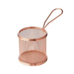 Amazon Hot Sale Kitchen Gadgets Summer 304 Stainless Steel French Fries Serving Basket Frying Basket