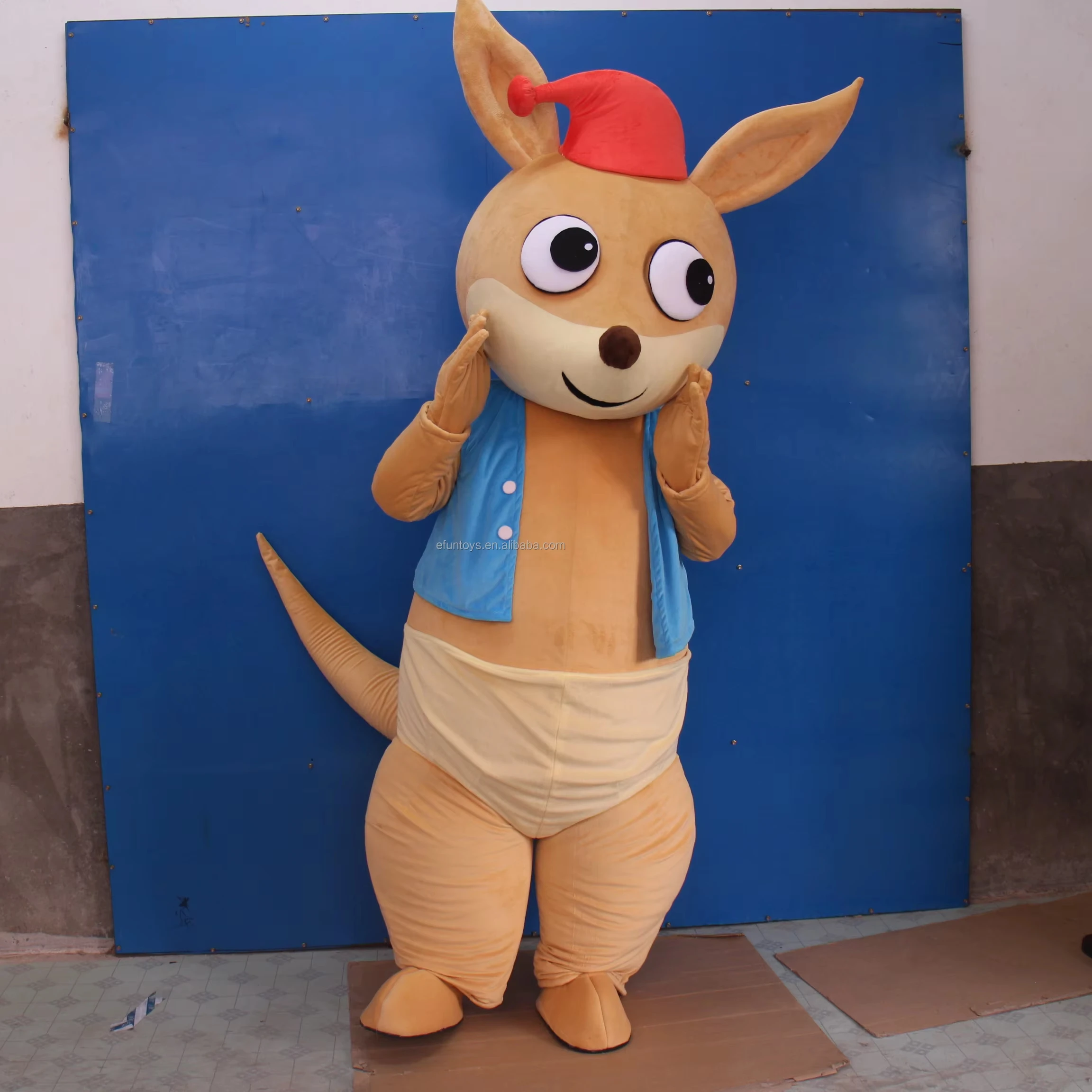 Efun MOQ 1 PC Professional  custom Brown kangaroo mascot costume cartoon TV Movie Characters Cosplay animal Costumes for sale