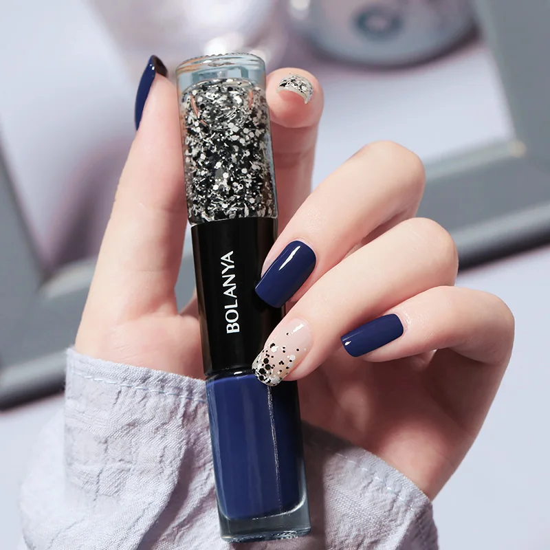 Wholesale Cheap Long Lasting Easy Use Double Color Nail Polish Oem Acceptable Customize Your Brand Nail Polish