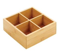 Bamboo Desk Organizer with Drawers for Home, Office Table Top Shelf Desktop Organizer
