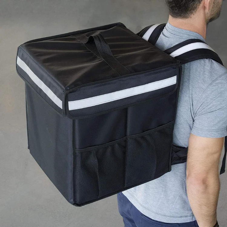 Waterproof Large Capacity Insulated Food Pizza Delivery Backpack For Eats Doordash Postmates Or Groceries