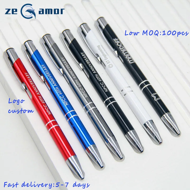 High Quality Fast Dispatch Promotional Click Aluminum Custom Logo Laser Engraved Free Samples Metal Ballpoint Pen