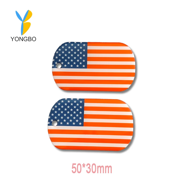 Customized Printing Dog Tag Business Promotional Gifts National Flag Logo Customized Metal Nameplate 3D Resin Epoxy