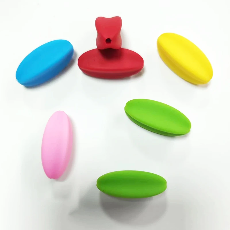 Customized 100% BPA Free Food Grade Silicone Beads for Babies DIY silicone comfort bead chain Silicone Focal Beads