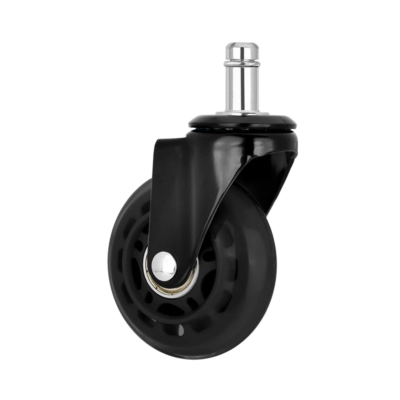 Universal 2.5 Inch Industrial Medical Heavy Duty Wheel Office Chair Caster Wheel PU Swivel Furniture Chair Caster with Brake