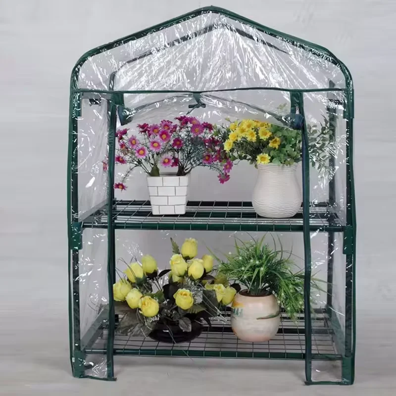 Custom Wholesale Indoor Outdoor portable 2-Tier Transparent PVC Greenhouse Waterproof Grow Tent for Plants